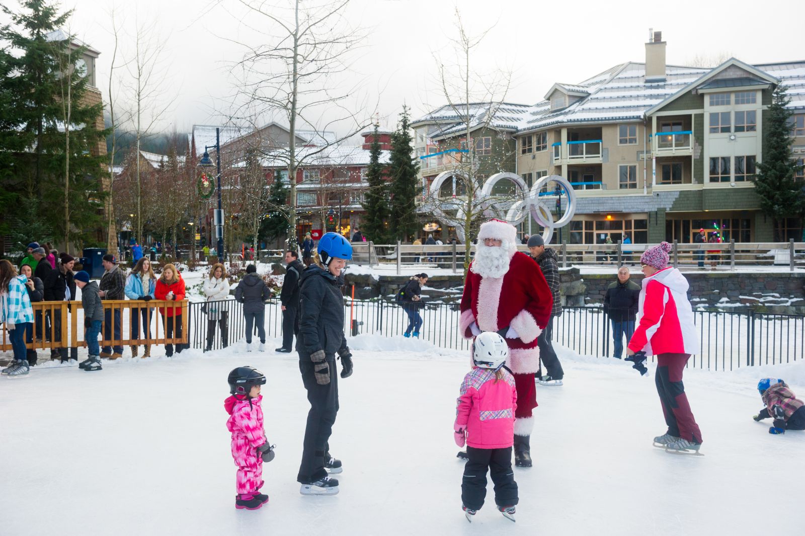 Ice skating with Santa in Whistler
