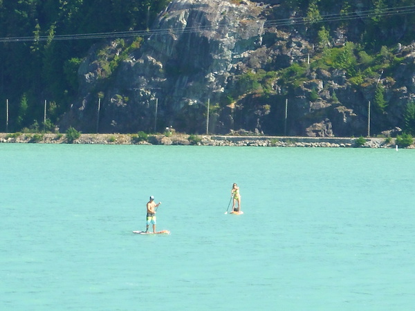 Paddle boarders on Green Lake in Whistler