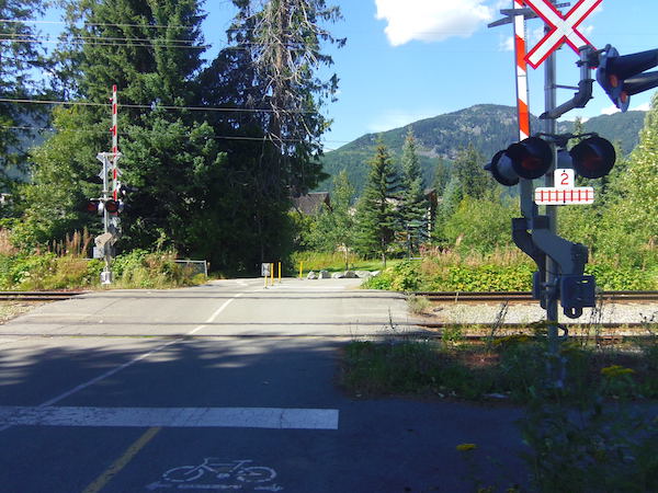Train crossing at Whistler Valley Trail