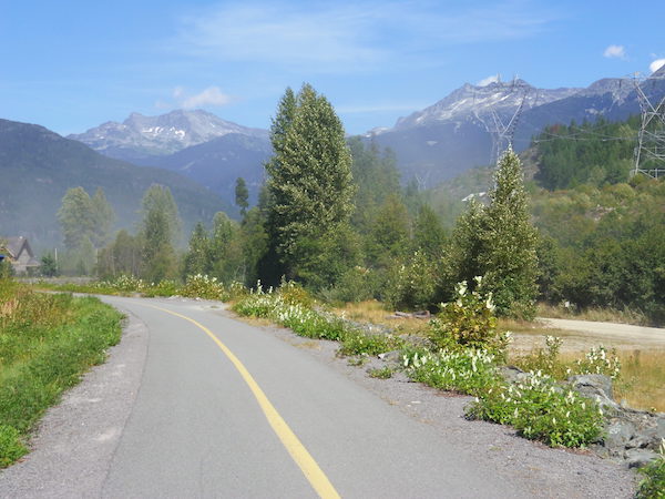 Beautiful paved Whistler Valley Bike Trail