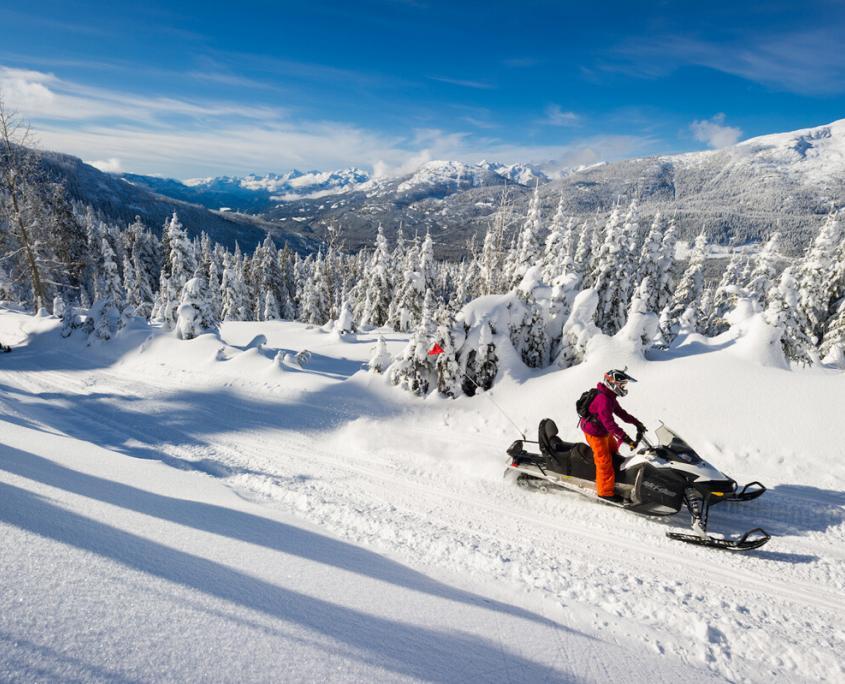 Snowmobile adventures in Whistler backcounty