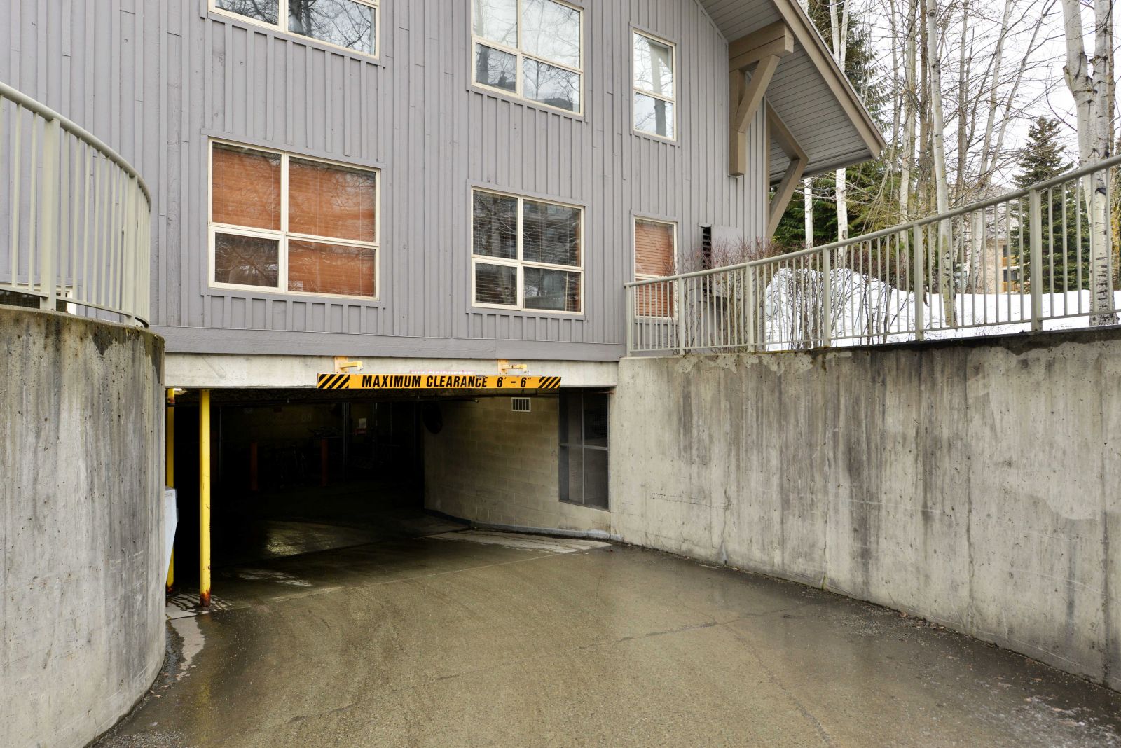 Secure underground parking at the Aspens Lodge