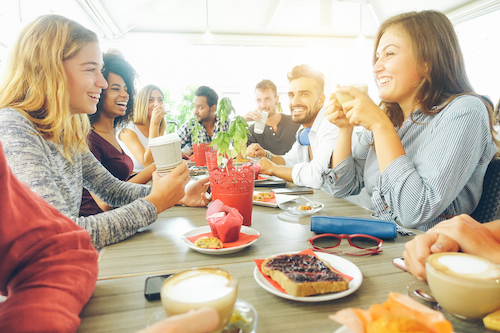 Group eating together