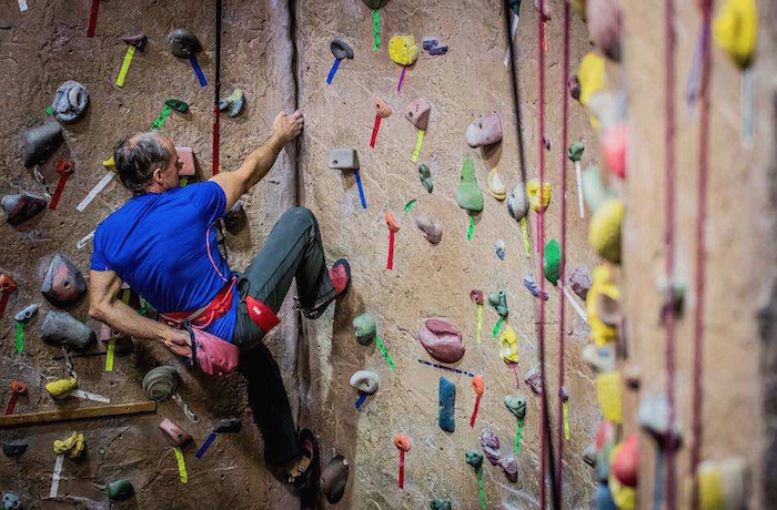 Rock climber at the Core in Whistler