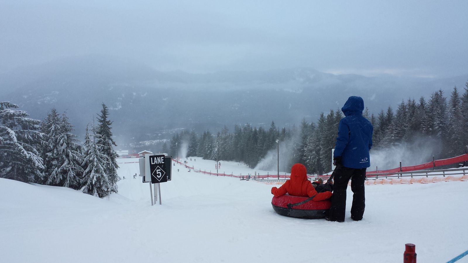 At the top of Whistler Coca Cola Tube Park