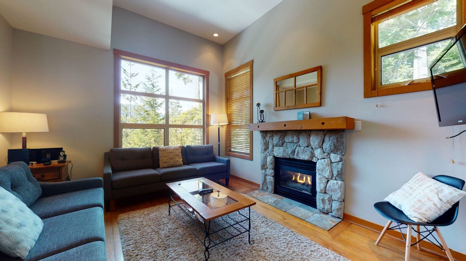 Living room in a Whistler condo rental