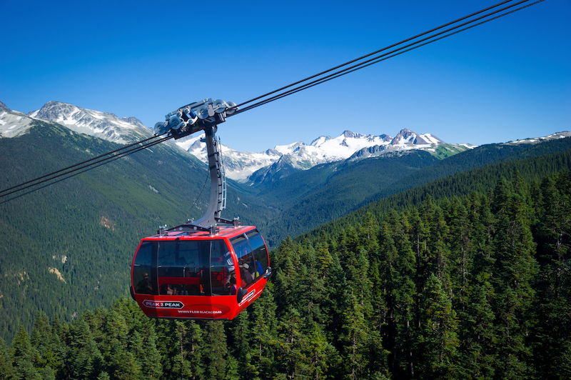 peak 2 peak gondola in whistler blackcomb resort bc canada