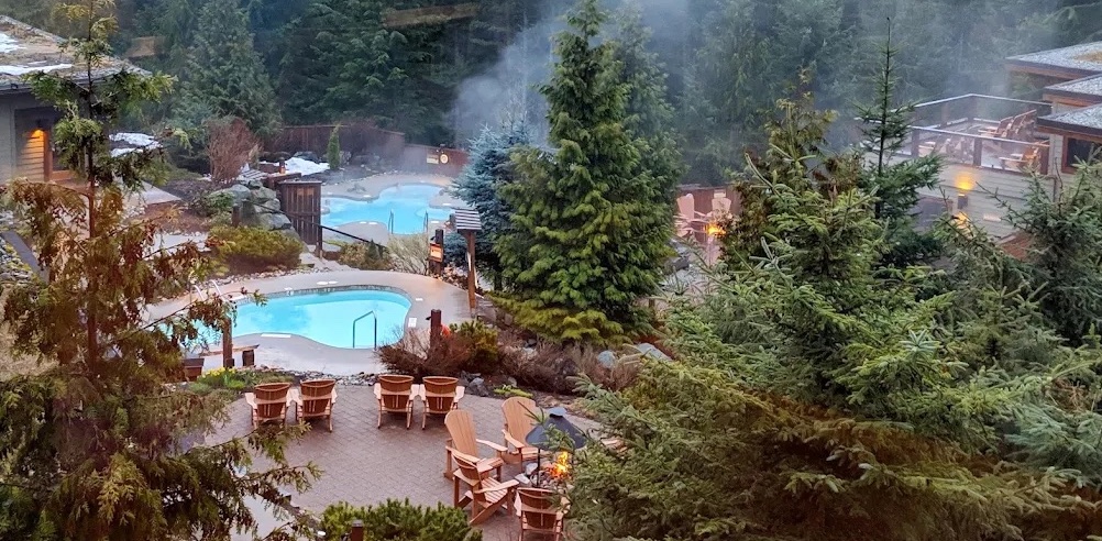 Scandinave Spa Whistler on a rainy day