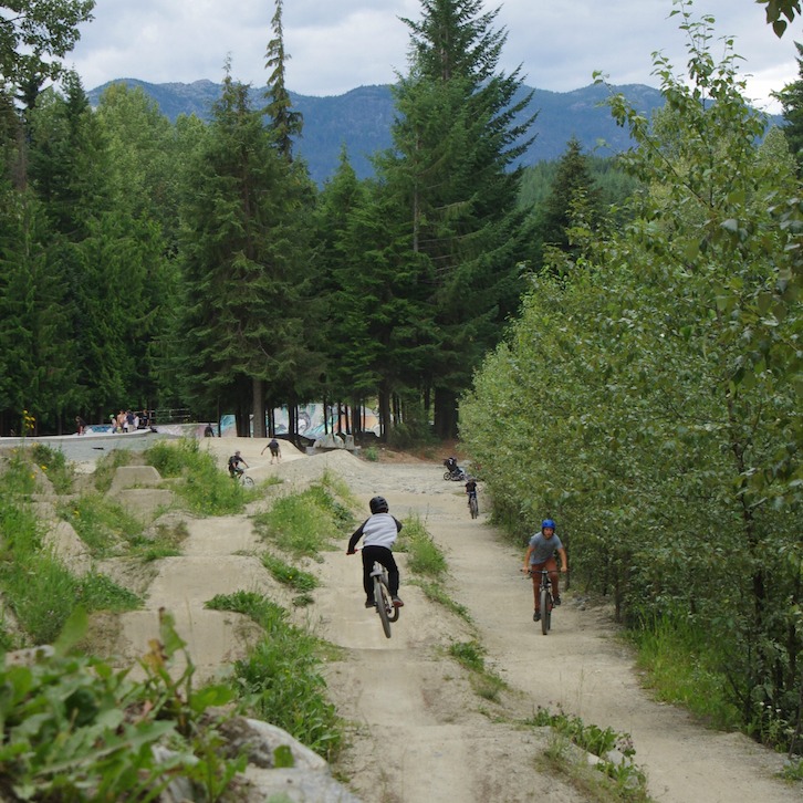 Kids in the Whistler dirt jump park