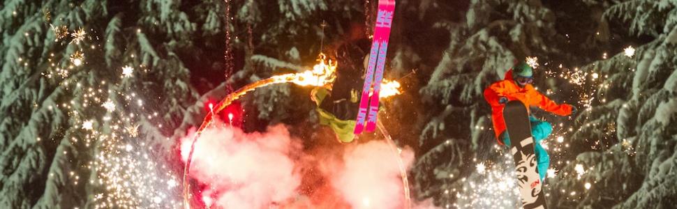 Skiers in the Fire and Ice Competition at Whistler