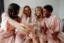 Group of women celebrating a bachelorette in Whistler Group of women celebrating a bachelorette in Whistler